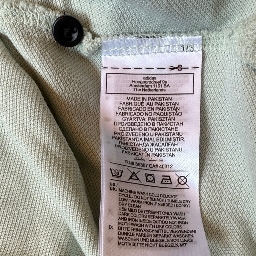 Adidas Cropped Pique Polo in Linen Green - Picture 13 of 13